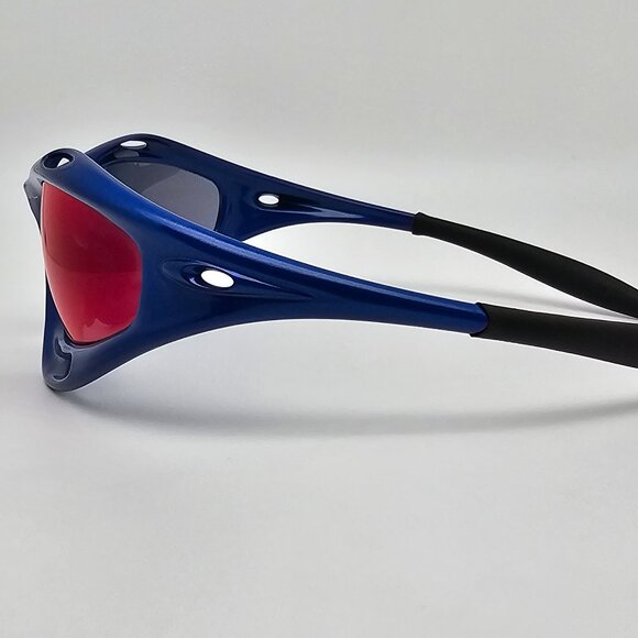 *SOLD* Oakley 04-600 Racing Jacket Gen 2 New Blue Frame +Red Iridium Sunglasses - Picture 4 of 14